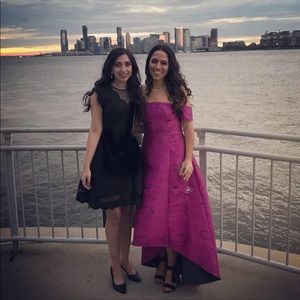 Sachin + Babi Noir Off the Shoulder High/Low Gown